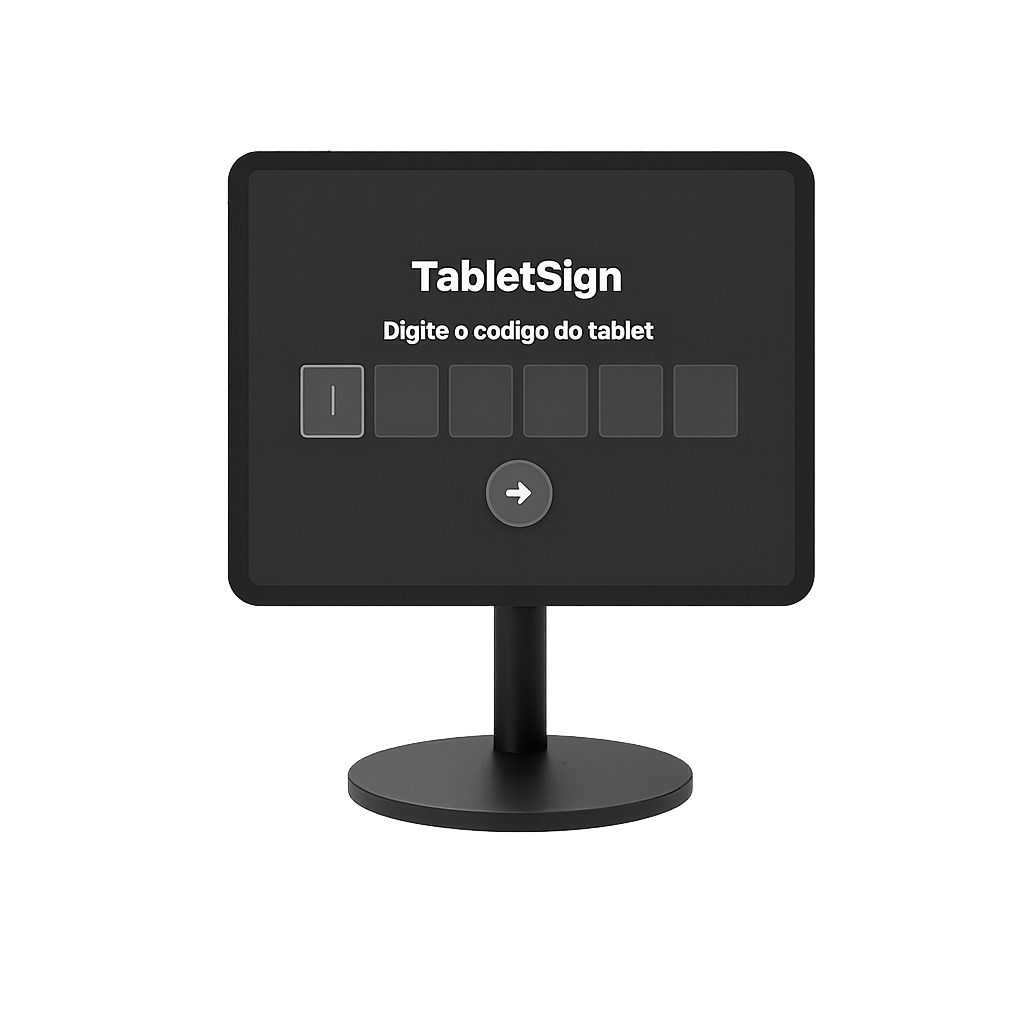 Tela do TabletSign com documento para assinatura
